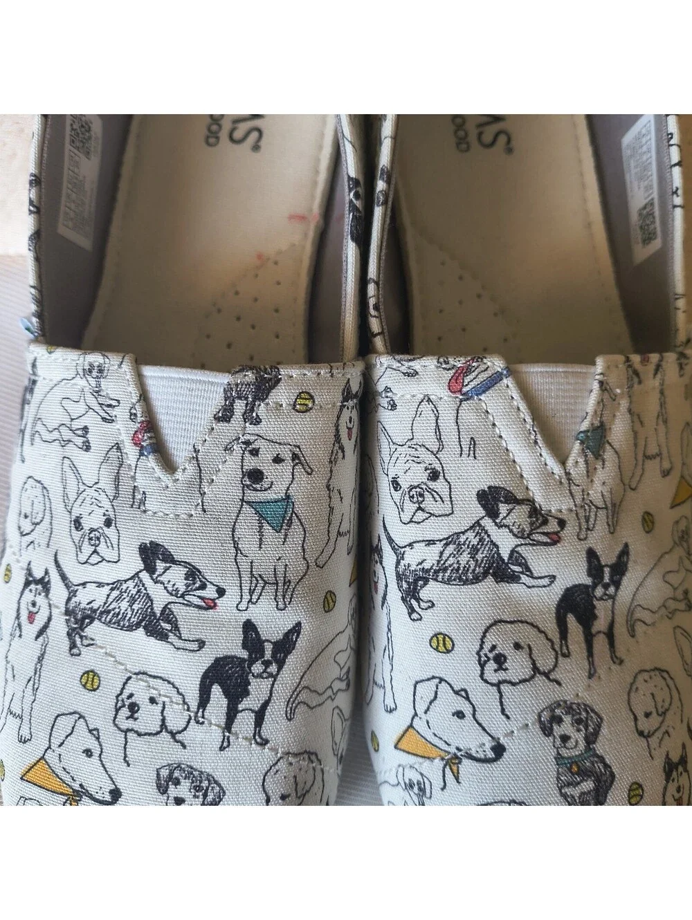 TOMS Alpargata Belmont White Office Dogs Shoes Size 8 Sneakers Black & White